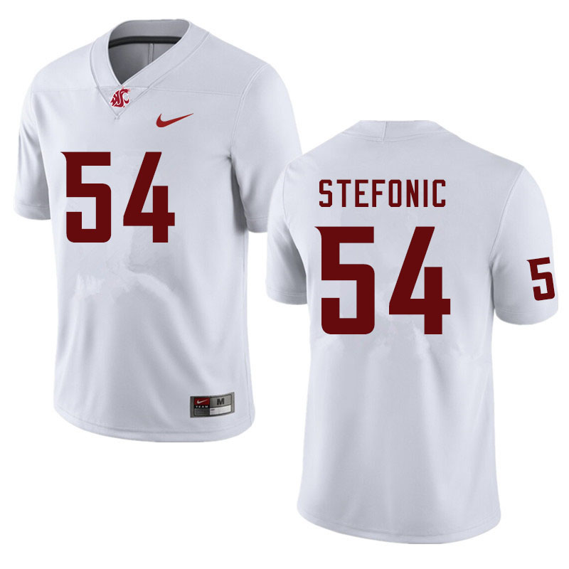 Men #54 Sky Stefonic Washington State Cougars College Football Jerseys Sale-White - Click Image to Close